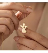 Kişiye Özel Minimal Melek Kolye 925K Gümüş (Gold)