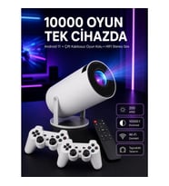 Mey İthalat® 4K Wireless Çift Kollu Kumandalı Oyun Projeksiyonu Retro Video Oyunu Yeni Nesil
