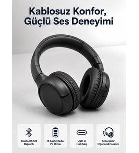 2025 Model Kulak Üstü Bluetooth Hoparlör ANC Özellikli