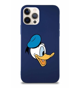Apple iPhone 12 Pro Soft Premier Kapak Donald Duck-F Tasarımlı Silikon Kılıf - Lacivert (Şeffaf)