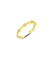 Gümüş altın yaldızlı zirkon taşlı birleşen kalpler ayarlamalı yüzük SGTL12173GOLD (Rose)
