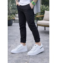Egem Bağcıksız 3 Bantlı Lastikli Legend Cilt Erkek Günlük Sneaker Ayakkabı - Beyaz