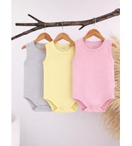 Civil Baby 3'lü Düz Sıfır Kol 0-36 Ay Çıtçıtlı Badi - Pembe