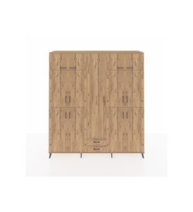 Hyperion Gardrop 10 Raflı 2 Çekmeceli 4 Askılı 220x44x243 Çam-Çam/Çam