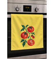 Valerine Life El Kurulama Havlusu 30x50cm Mutfak, Fırın için Pamuklu Emici Domates Bahçesi