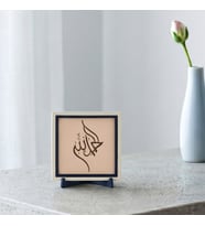 Hâlis Yazılı Çağdaş Tasarım Masaüstü Obje, Ev ve Ofis İçin Hat Sanatı Dekoru, Manevi Hediye 10x10 cm