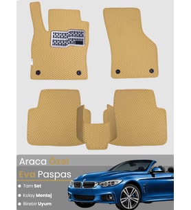 BMW 3 SERİSİ E93 CABRİO (2005-2013) Uyumlu EVA Paspas Tam Set–Araca Özel,Su Geçirmez