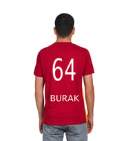Galatasaray Orijinal 5 Yıldızlı Parçalı İsim - Numara Baskılı Forma T-Shirt (Sarı-Kırmızı)