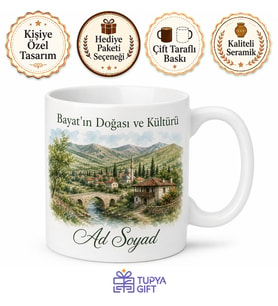 Bayat'ın Doğası ve Kültürü Afyon Hatırası Kupa Bardak Hediye
