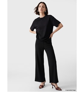 LCW Modest Siyah Taşlı Soft Touch Kadın Pantolon