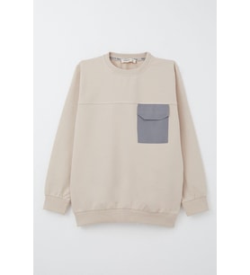 Breeze Erkek Çocuk Sweatshirt Kapaklı Cep Detaylı 6-12 Yaş, Bej