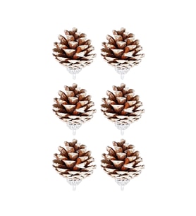 Yılbaşı Çam Ağcı Süsü Naturel Kozalak 4 cm 6'lı