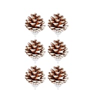 Yılbaşı Çam Ağcı Süsü Naturel Kozalak 4 cm 6'lı