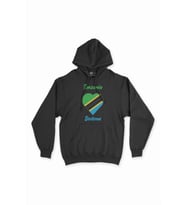 Dodoma Tanzanya Bayraklı Kalpli Siyah Sweatshirt Hoodie