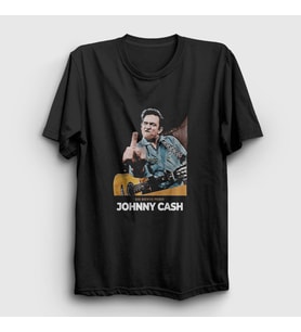 Presmono Unisex Siyah San Quentin Johnny Cash T-Shirt 338700tt