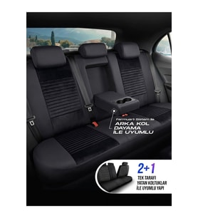 Kia Cadenza Phantom Siyah Beyaz Tay Tüyü Oto Koltuk Kılıfı Tam Set -Ortopedik-Kolay Montaj-Terletmez 2009-2021