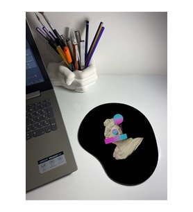 Retro Black 3d Bilek Destekli Mouse Pad