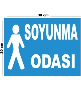 Metal Soyunma Odası 20cm x 30cm A4 Büyüklüğünde Uyarı Levhası Yönlendirme Tabelası