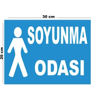 Metal Soyunma Odası 20cm x 30cm A4 Büyüklüğünde Uyarı Levhası Yönlendirme Tabelası