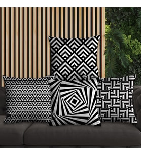 eJOYA Çizgisel Tasarımlı 4'lü Yastık İçi Ve Kırlent Kılıfı 45cm 113856