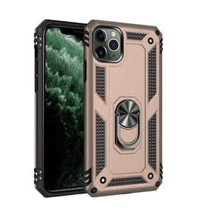 Apple İphone 11 Pro Max Kılıf Sofya Yüzüklü Silikon Kapak - Gold