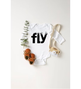 Unisex Bebek Fly Baskılı Body Zıbın