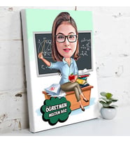 En Güzel Matematik Öğretmeni Karikatürlü Kanvas Tablo