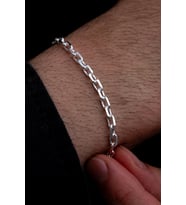 Erkek Gümüş Bileklik - 3.5 mm Forse Zincir Gümüş Bileklik 53425464412312