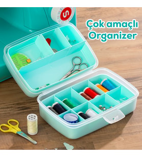 Porsima 1192-1 Premium 12 Bölmeli Çok Amaçlı Organizer Takı Toka Makyaj Yüzük Saklama Box Balıkçı Malzeme Kutusu Yeşil
