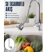 Ayarlanabilir Musluk Başlığı Esnek Spiral Hortumlu Lavabo Uzatma Aparatı
