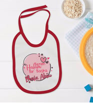 BK Kids Kişiye Özel Halam Bir Başka Tasarımlı Kırmızı Bebek Mama Önlüğü-2