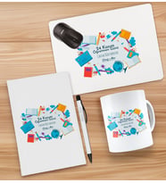 BK Gift Kişiye Özel İsimli Öğretmenler Günü Tasarımlı Defter, Tükenmez Kalem, Kupa ve Mousepad Hediye Seti - 16, Öğretmene Hediye, Öğretmenler Günü