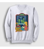Presmono Unisex Beyaz Jenny's New Friends Sweatshirt 538601tt
