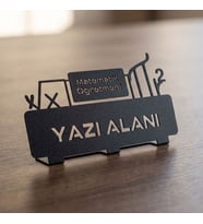 Kişiye Özel Matematik Öğretmeni Metal Masa İsimliği Okul Etüt Merkezi Yeni İş Hediyesi