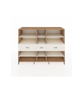 Kronos Dolap 9 Raflı 3 Çekmeceli  220x59x163 Çam-Aytaşı