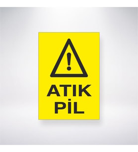 Atık Pil 21x28 Arkası Yapışkanlı Levha