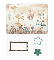 Erays Home Bebek Aylık Fotoğraf Anı Battaniyesi, Erkek Bebek Yeni Doğan Baby Shower Doğum