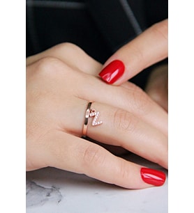 Z Harfi Gümüş Rose Yüzük - Y022901