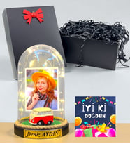Kişiye Özel Led Işıklı Fanus Doğum Günü Hediyesi İyi Ki Doğdun (Model 4)