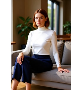 Kadın Fitted Balıkçı Yaka Uzun Kollu Basic Siluet Esnek Örme Bluz Cool & Comfort Tarzıyla Günlük