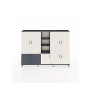 Arges Dolap 11 Raflı 3 Çekmeceli 7 Kapaklı 220x30x163 Antrasit-Aytaşı/Antrasit