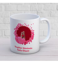 Kişiye Özel Sevgili Temalı Hediyelik Kupa Bardak 1 Adet (Beyaz)