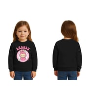 Unisex Labubu Baskılı Çocuk Swaetshirt 3 İplik Şardonlu (Siyah)