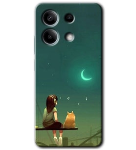 Redmi Note 13 Kılıf HD Desen Baskılı Kılıf - Kedili Kız