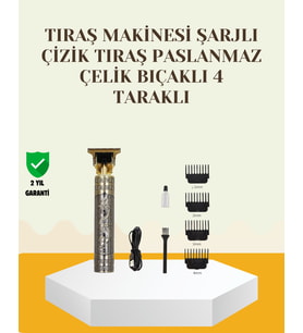 Şarjlı Titanyum Bıçaklı Saç ve Sakal Kesme Makinesi