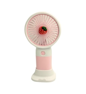 Mini El Fanı Taşınabilir Serinletici Şarjlı Vantilatör Tek Kademeli Hız ayarı (Açık Pembe)