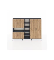 Arges Dolap 13 Raflı 6 Kapaklı 220x30x163 Antrasit-Çam/Antrasit