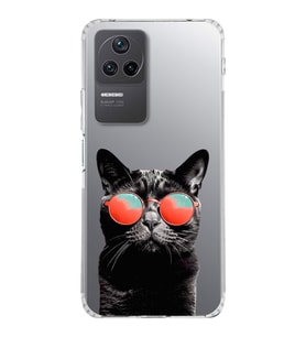 PrintiFy Xiaomi Poco F4 ile Uyumlu 1mm Slim Fit Kedi 3 050d Baskılı Şeffaf  Kılıf
