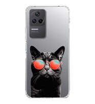 PrintiFy Xiaomi Poco F4 ile Uyumlu 1mm Slim Fit Kedi 3 050d Baskılı Şeffaf  Kılıf