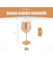 Bakır Kadeh Modern Model Mat Bakır Renk